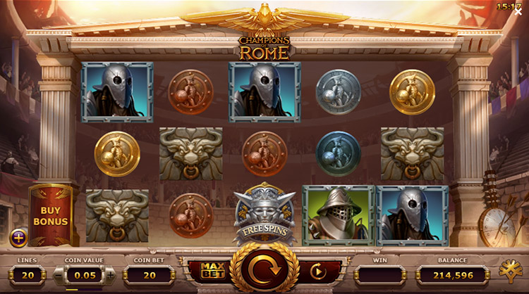 Champions of Rome main screen design