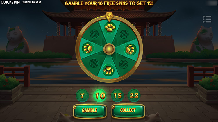 If the spin stops on the sector with a paw, the player will get more freespins