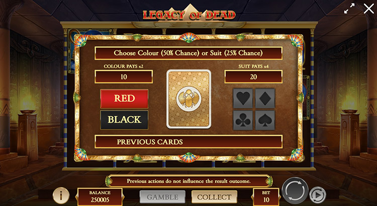 Risk Round in Legacy of Dead slot