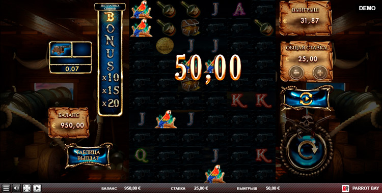 Parrot Bay slot winnings