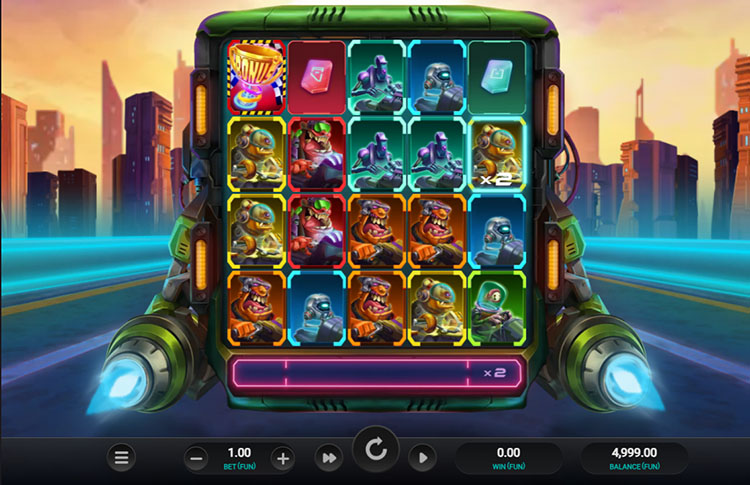 Playing field of the space slot