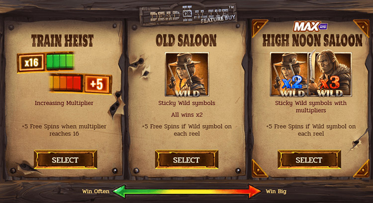 Each freespin variant has a specific volatility. The risk level is displayed on the scale below.