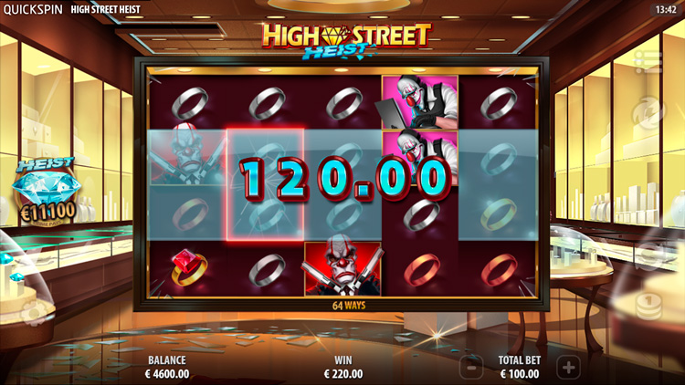 Winning combination in the game High Street Heist