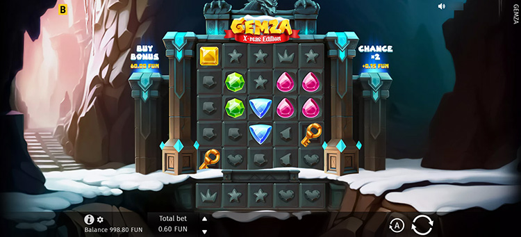 The main game unfolds at the entrance to the cave