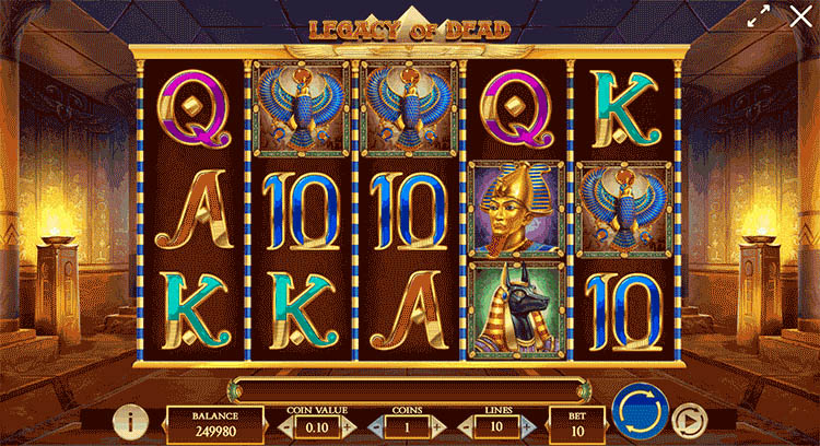 Gameplay of Legacy of Dead slot
